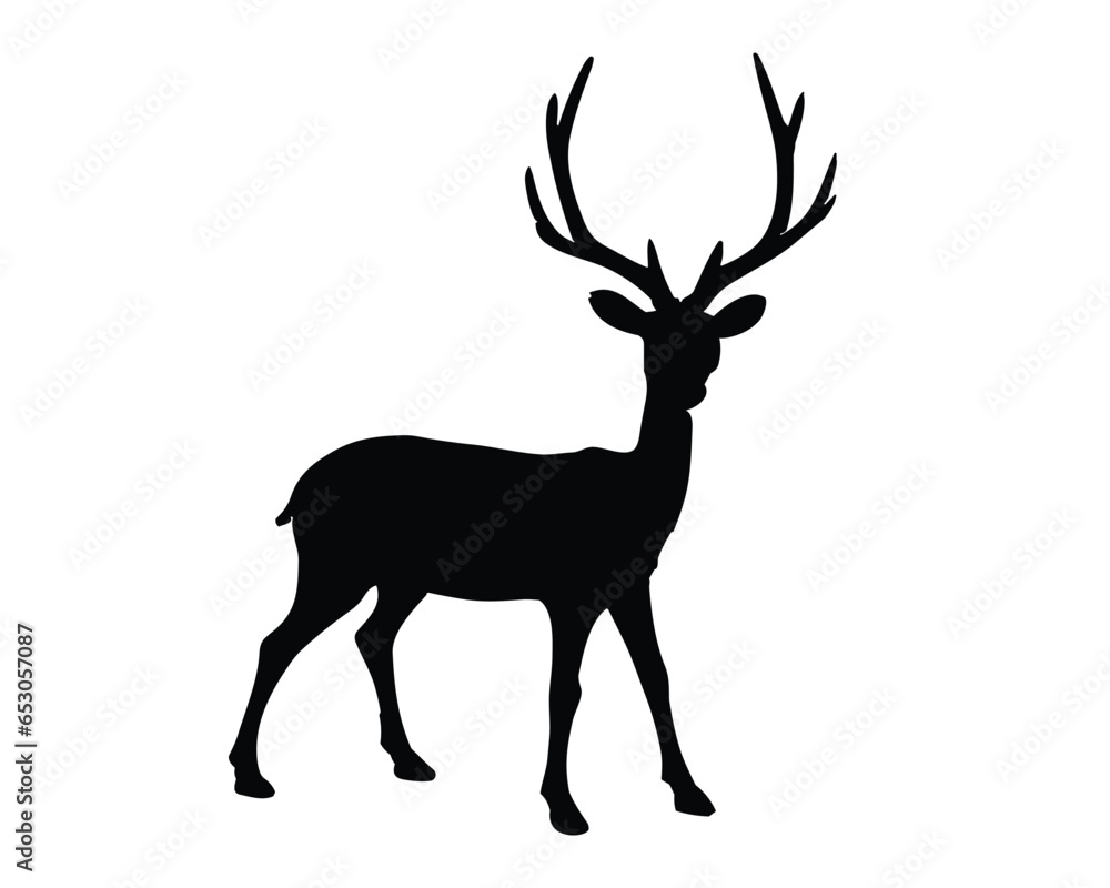 Deer Silhouette. Deer Vector Illustration. Deer Artwork.