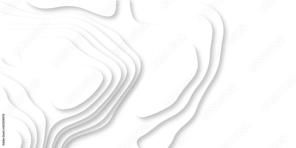 Abstract white papercutbackground 3d realistic design use for ads banner and advertising print design vector. 3d topography relief. Vector topographic illustration.	
