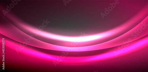 Neon-lit waves surge across background, mesmerizing dance of luminescence and motion. Dynamic backdrop captures essence of energy and modern aesthetics
