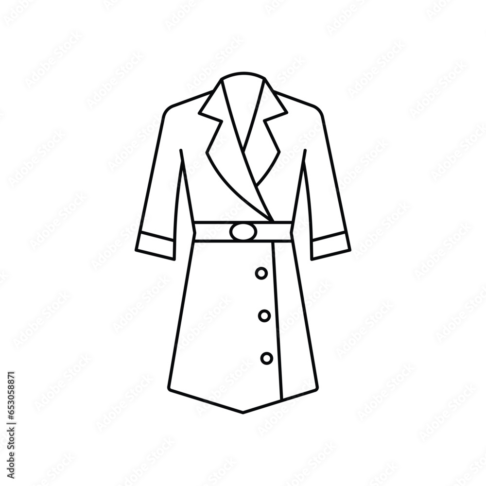 Trench coat outerwear female icon design. isolated on white background. vector illustration
Trench coat outerwear female icon design. isolated on white background. vector illustration