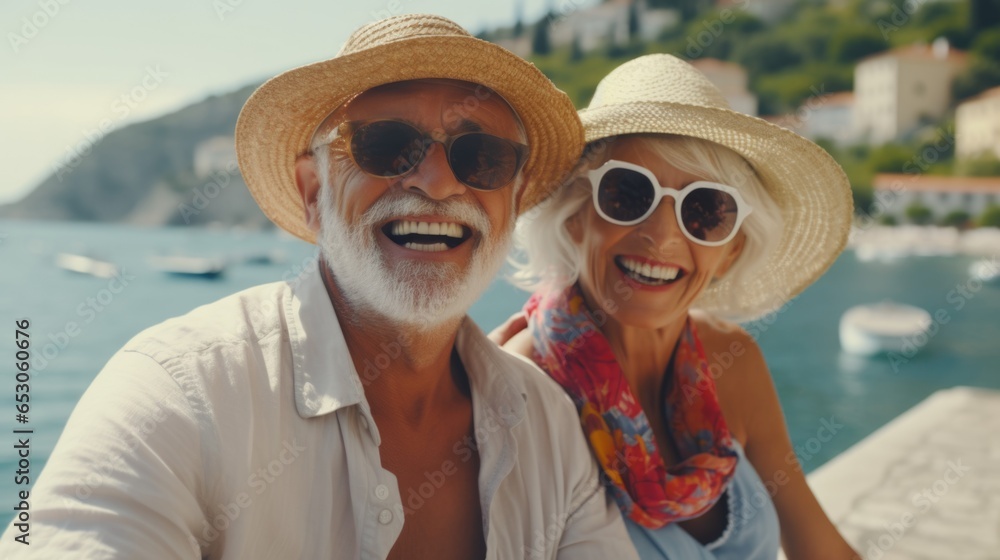 older person enjoying a day in Italy generative ai