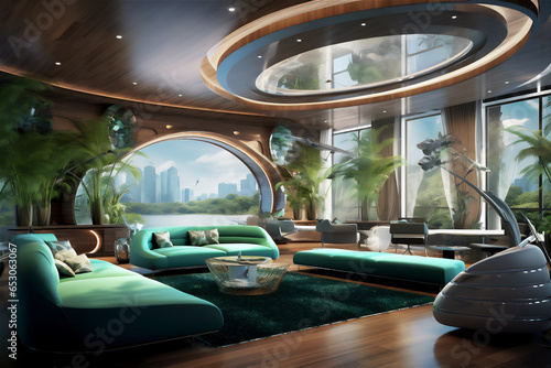 Luxury futuristic CEO or directors room