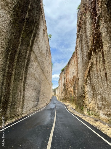 road between two cliffs