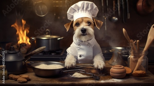 dog dressed as a chef generative ai