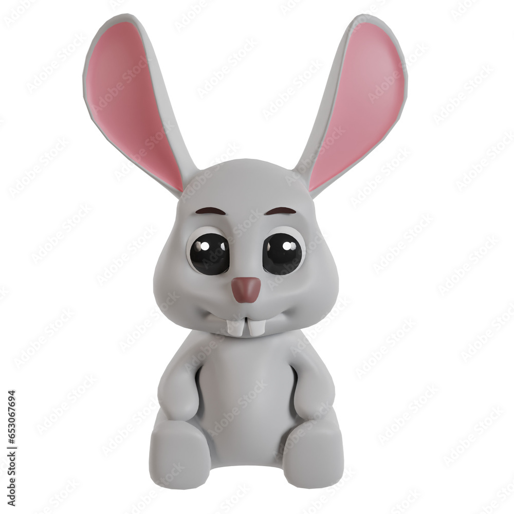 Cute animal high-quality 3d render clipart 