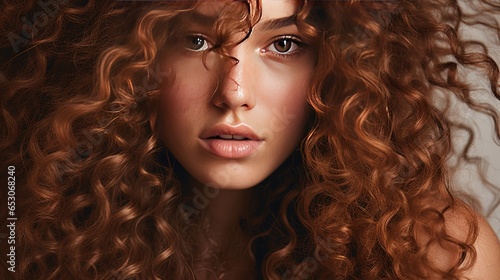 Close Up Curly Hair Woman