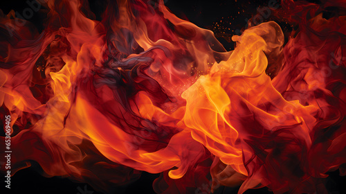 Craft a dynamic and immersive background dominated by flames.