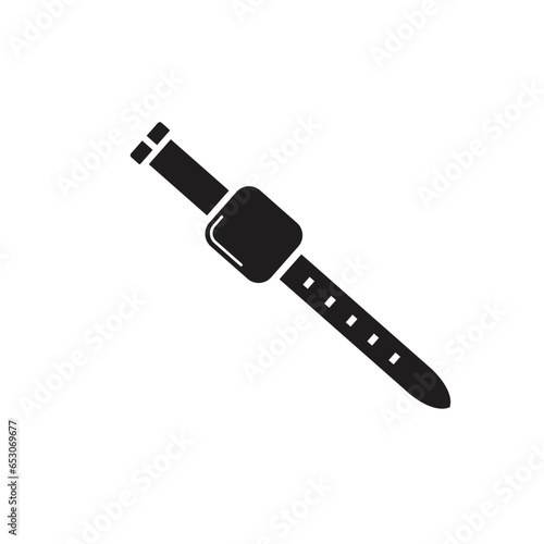 black digital wristwatch icon vector element design template