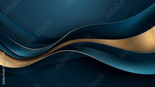 abstract Paper cut style with golden lines with copy space background 