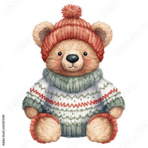 Christmas cute doll teddy bear clipart