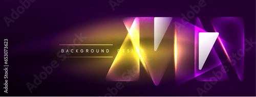 Vibrant Geometric Neon Shiny Line Background. A Bold and Stunning Display of Shapes, Lines, Colors, and Glow, Perfect for Futuristic Modern Designs, Hi-tech Presentations, Technology Web Pages