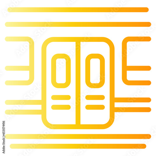  subway, underground, access, transportation, door, train Icon, gradien style icon vector illustration, Suitable for website, mobile app, print, presentation, infographic and any other project.