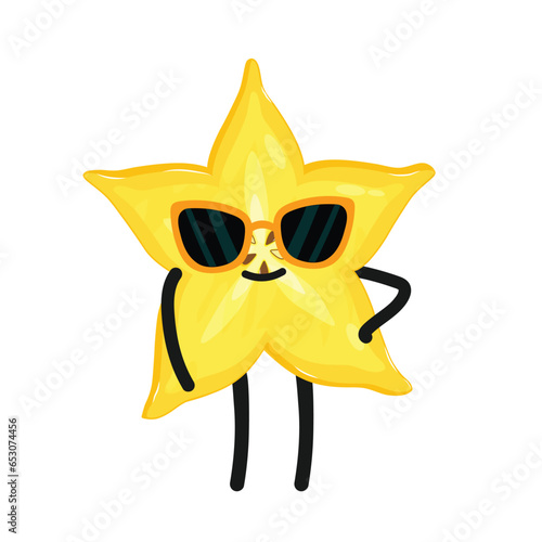 Cool Yellow Playful Star Fruit | Cute Fruity Fruits