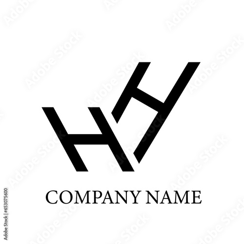 HH letter logo design on white background. HH creative initials letter logo concept. HH letter design.	