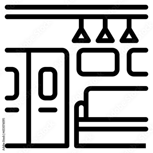  seat, chair, train, subway, mrt,  transport, door Icon, Line style icon vector illustration, Suitable for website, mobile app, print, presentation, infographic and any other project.