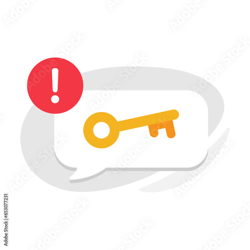 security code, key, verification message  concept illustration flat design vector eps10. modern graphic element for landing page, empty state ui, infographic, icon