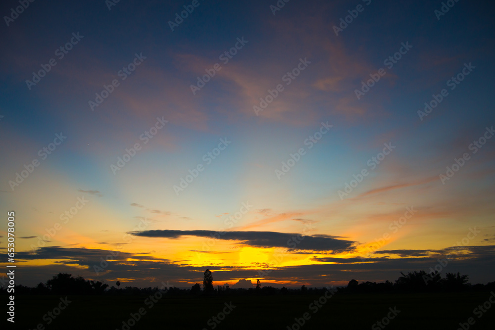 Beautiful orange evening sky