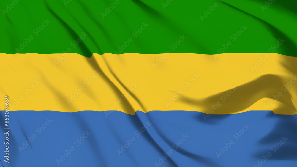 ガボンの国旗がはためいています。