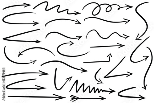 Beautiful hand drawn creative arrow set design