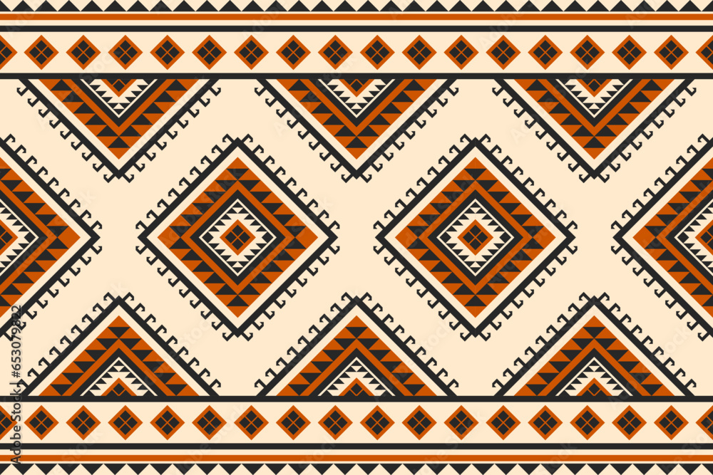 Carpet tribal pattern art. Geometric ethnic seamless pattern traditional. American, Mexican style. Design for background, wallpaper, illustration, fabric, clothing, carpet, textile, batik, embroidery.