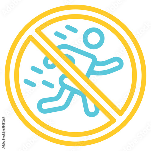  restriction, signaling, prohibition, exercise, sign, person Icon, Line color style icon vector illustration, Suitable for website, mobile app, print, presentation, infographic and any other project.