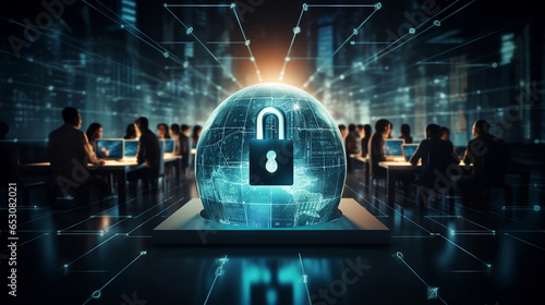 Cybersecurity and privacy padlock virtual interface