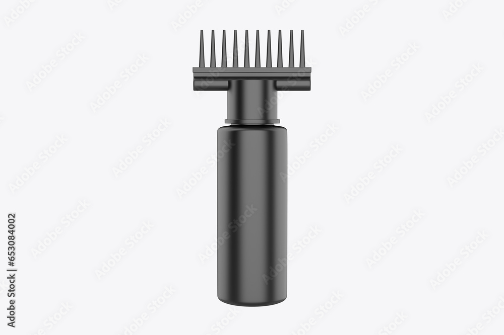hair oil bottle with comb isolated on white background. 3d illustration hair oil bottle with comb isolated on white background. 3d illustration