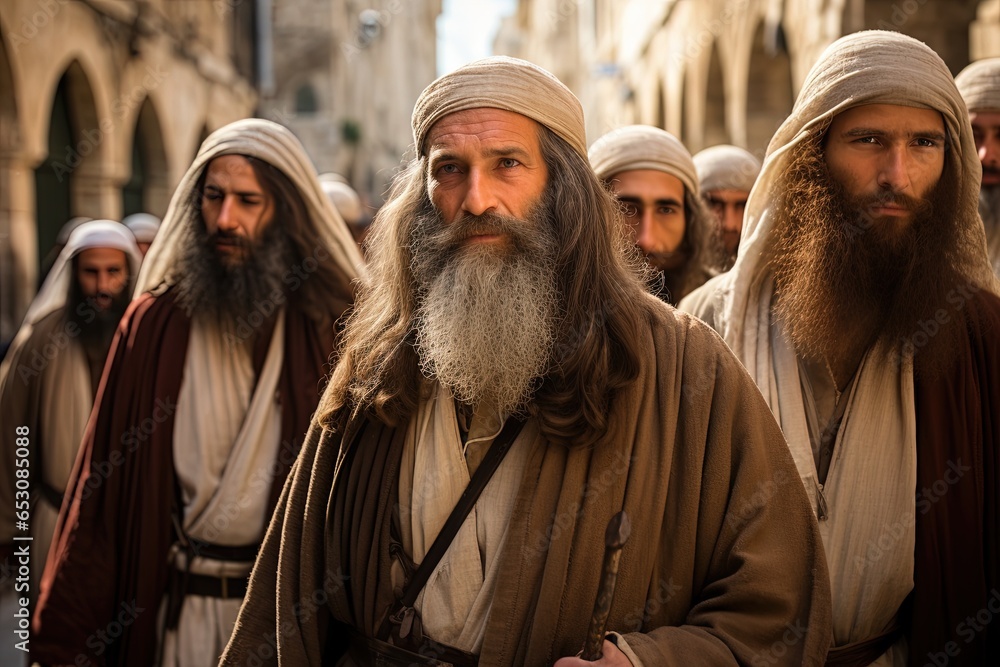 Fototapeta premium Some Pharisees in the streets of Israel.