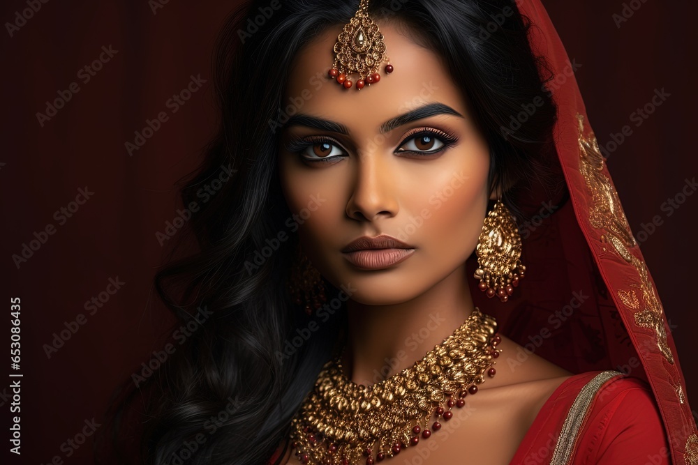 Portrait of beautiful Indian woman. Portrait of beautiful Indian woman.