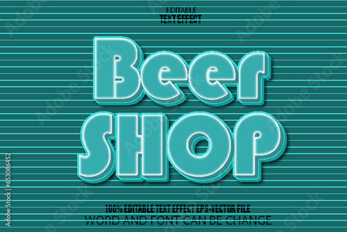 Beer Shop Editable Text Effect Cartoon Style