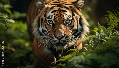 Majestic Bengal tiger  a beauty in nature  staring at camera generated by AI