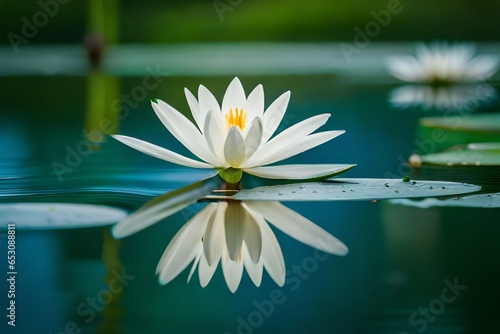 white water lily in pond