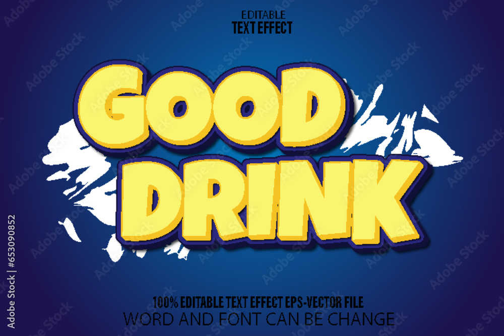 Good Drink Editable Text Effect Cartoon Style