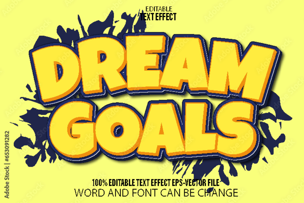 Dream Goals Editable Text Effect Flat Gradient Style