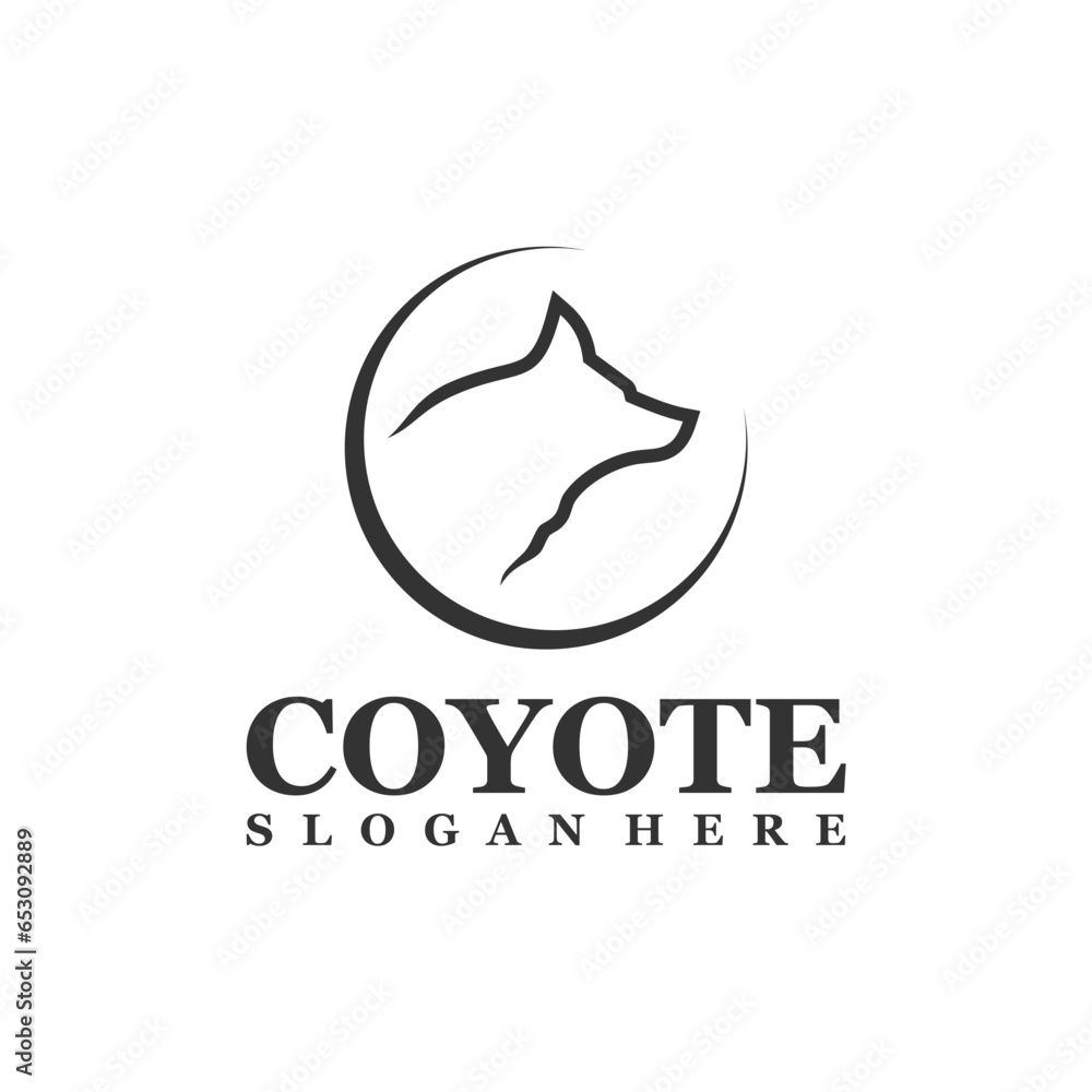 Wolf Head logo design Vector. Coyote logo design template Illustration Wolf Head logo design Vector. Coyote logo design template Illustration