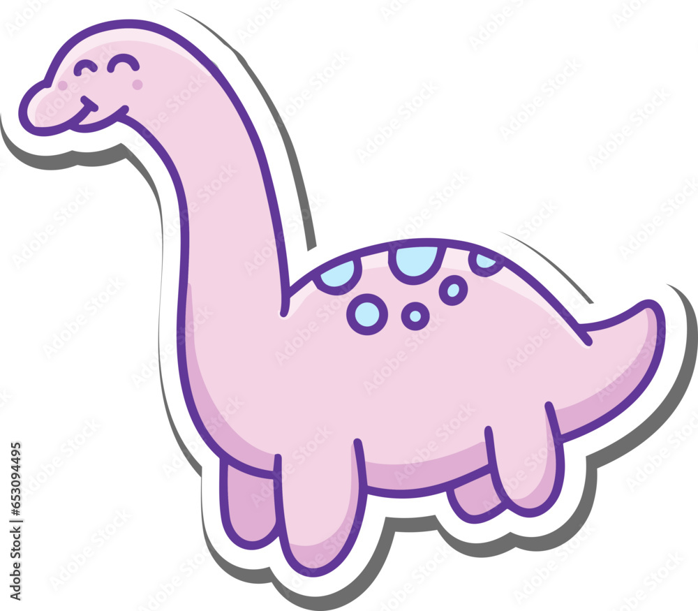 Cute Dinosaur Stickers Illustration