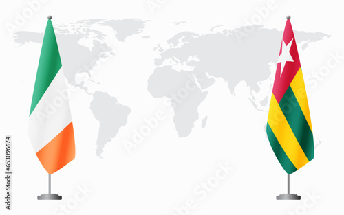 Ireland and Togo flags for official meeting