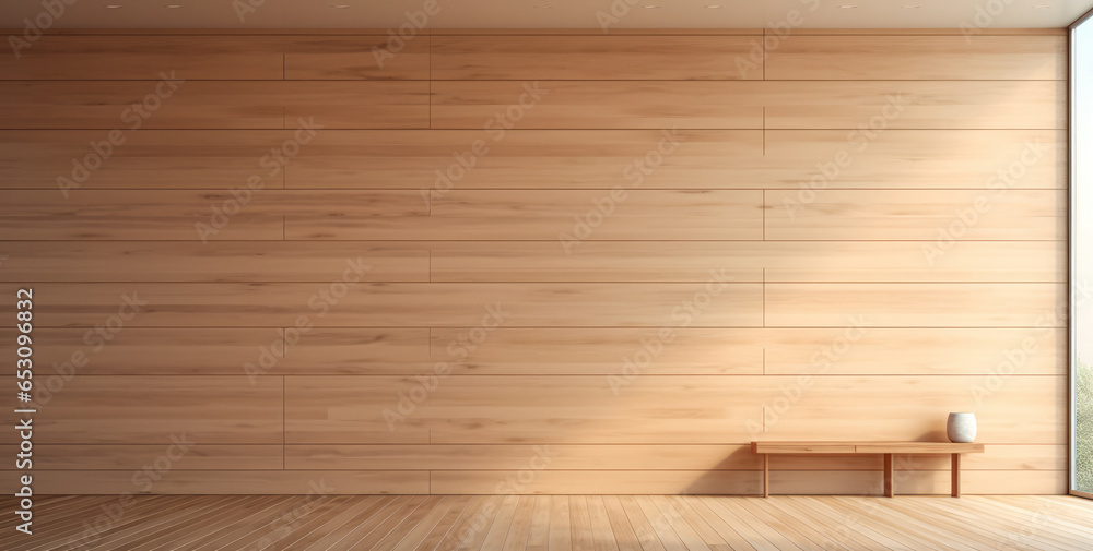 Minimalist empty living room interior composition