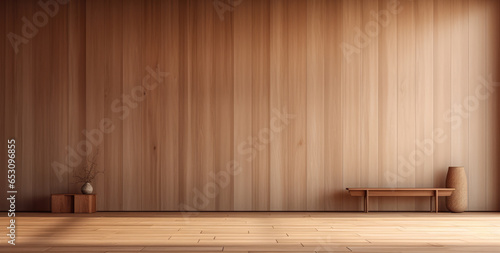 Minimalist empty living room interior composition