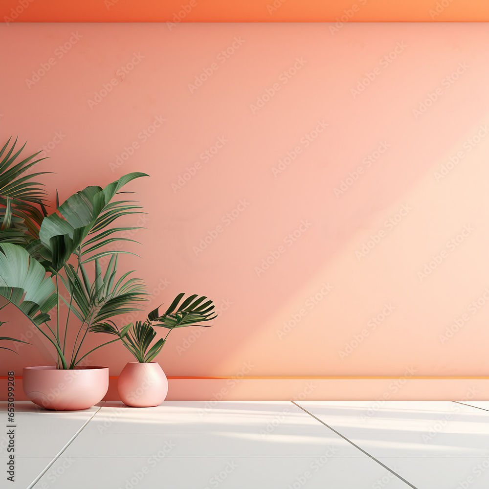 Pink minimal background mockup 