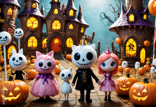 Gloomy castle with smiling ...