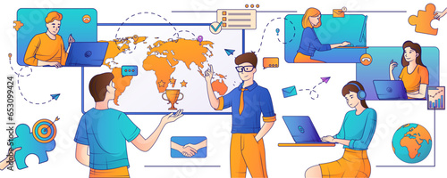 Global Business Outsourcing Flat Composition