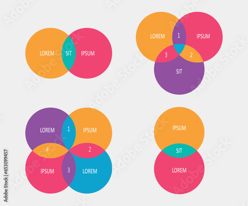 The brand strategy Venn diagram has vision, image, and culture is key to helping to compete successfully.  Brand culture and business strategy concept. Infographic presentation.