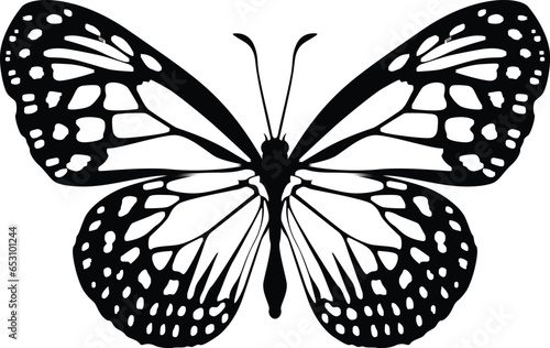 butterfly black and white silhouette SVG 
