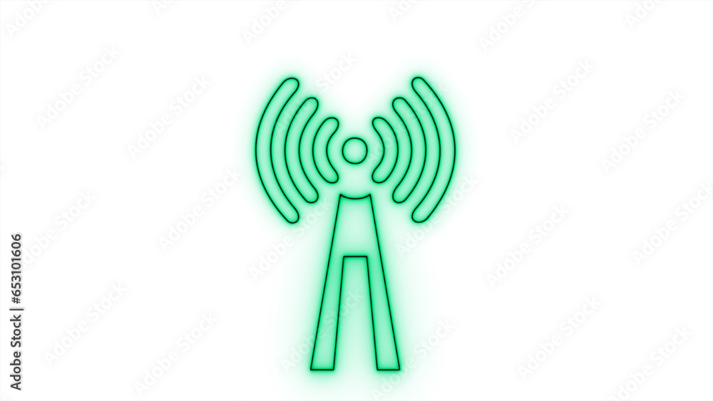 neon antenna sign. Radio antenna neon icon on the white background. neon antenna sign. Radio antenna neon icon on the white background.