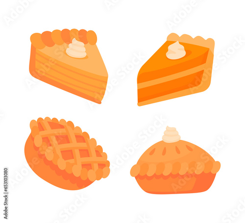 Pumpkin Pie with Whipped Top Sweet Food for Thanksgiving