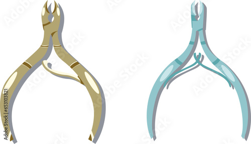 Set of two manicure and pedicure nippers isolated on white background