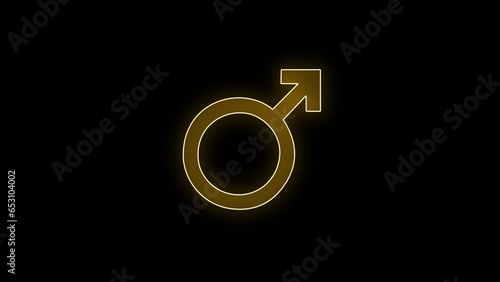 neon Male Symbol icon. male symbol.