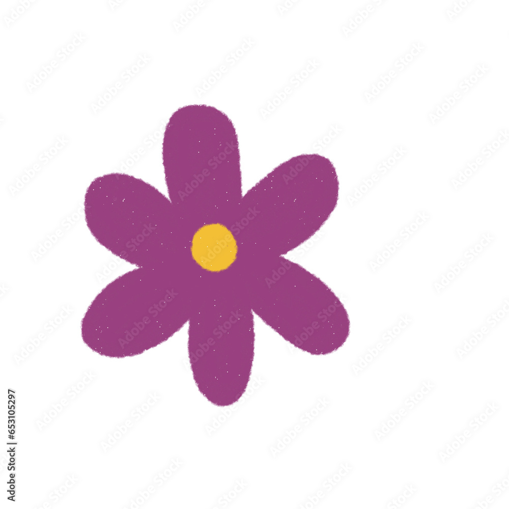 Purple flower with yellow pistil Purple flower with yellow pistil