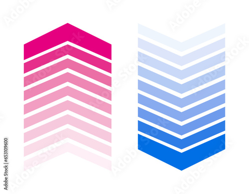 上向きと下向き矢印のアイコン ビジネスイラスト